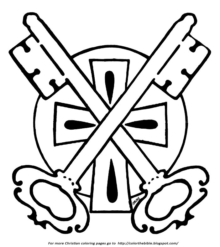 Keys to the kingdom and the cross bible verse coloring page bible verse coloring christian coloring