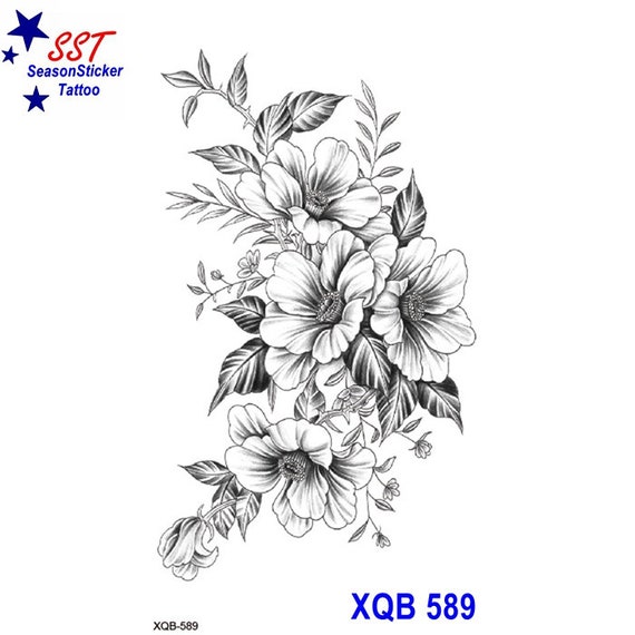 Sunflower butterfly flower bird rose lotus totem cross body arm art temporary tattoo design temporary tattoos xqbseries