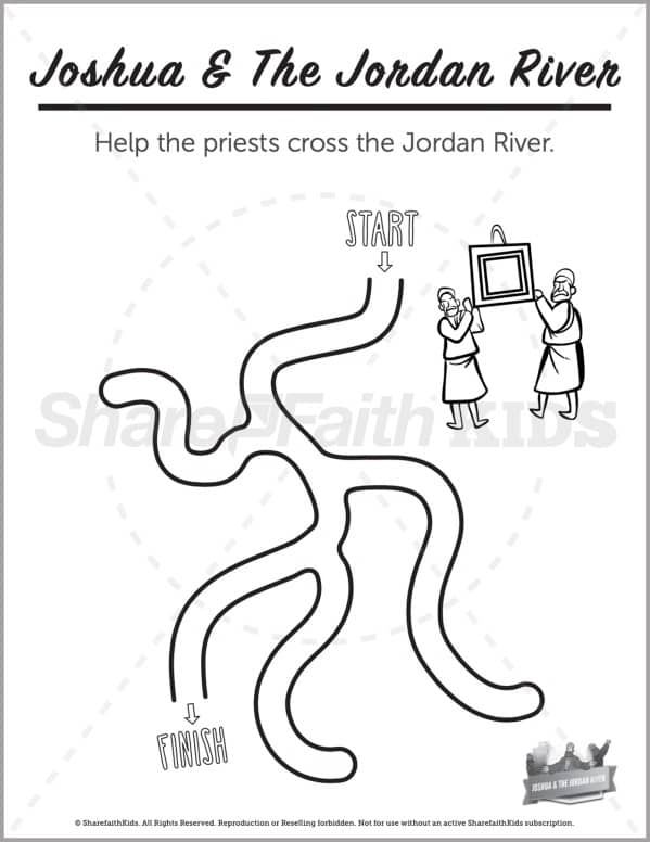 Joshua crossing the jordan preschool coloring pages â