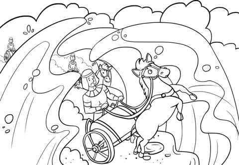 Pharaohs army swept into the sea coloring page free printable coloring pages