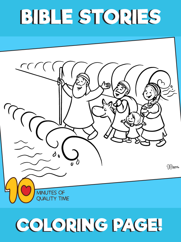 Moses and the red sea coloring page â minutes of quality time