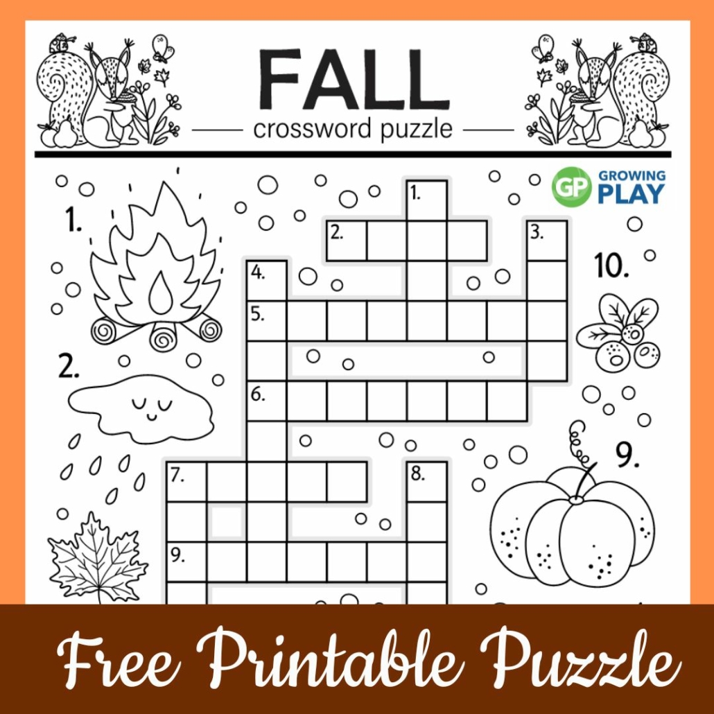 Fall crossword puzzle