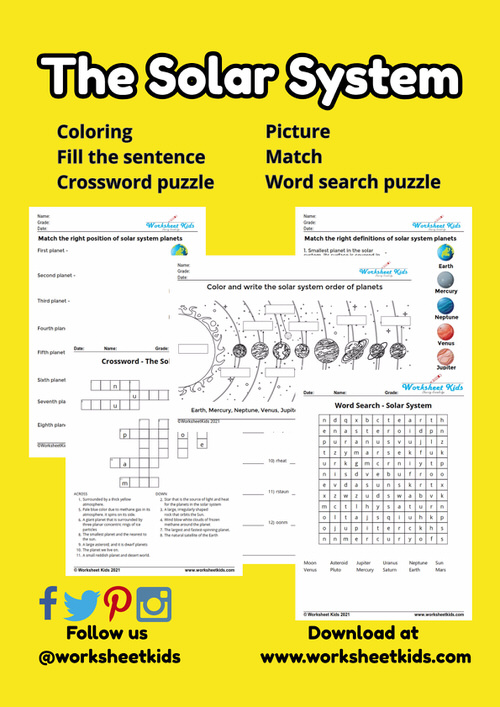 Solar system planet worksheets kindergarten st nd rd grade