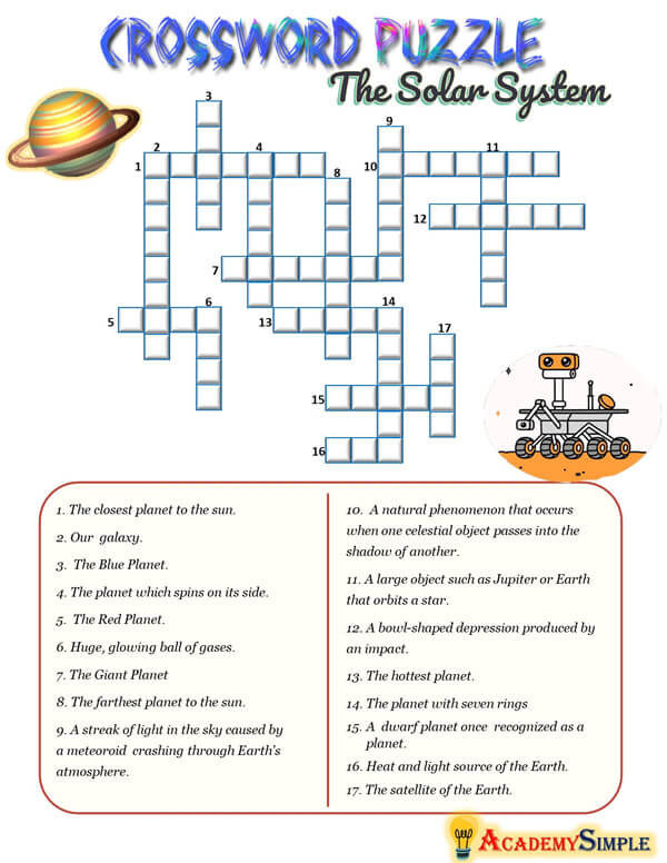 Words and vocabulary worksheet crossword puzzle