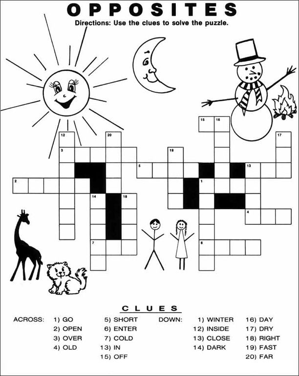 Fichas imprimibles para trabajar vocabulario en inglãs printable vocabulary worksheets free printable crossword puzzles printable crossword puzzles crossword