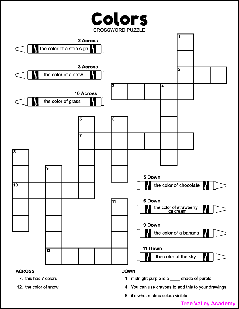 Crossword puzzles for kids