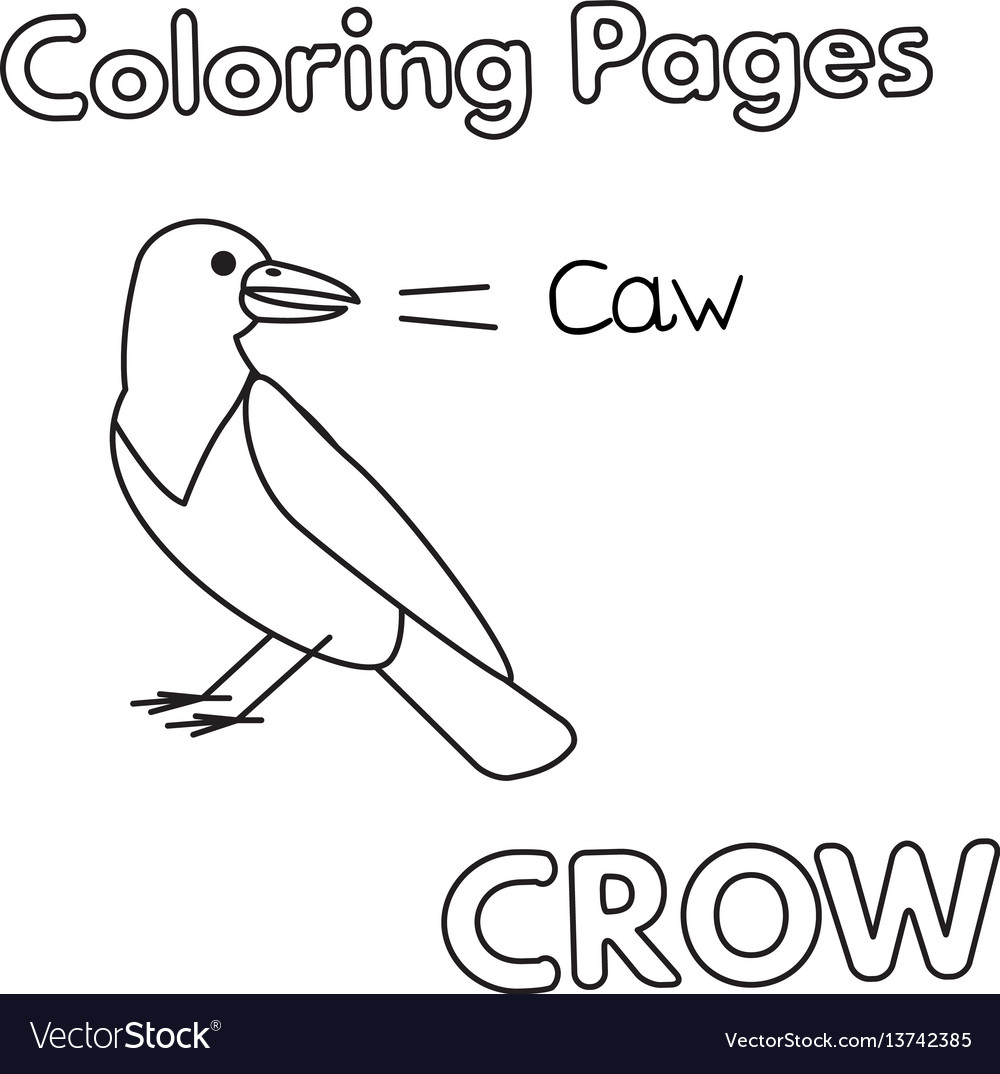 Cartoon crow coloring book royalty free vector image
