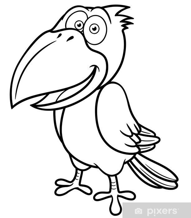 Wall mural vector illustration of cartoon crow