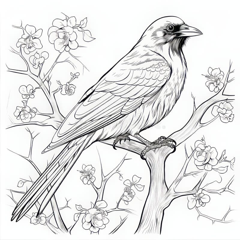 Crow coloring stock illustrations â crow coloring stock illustrations vectors clipart