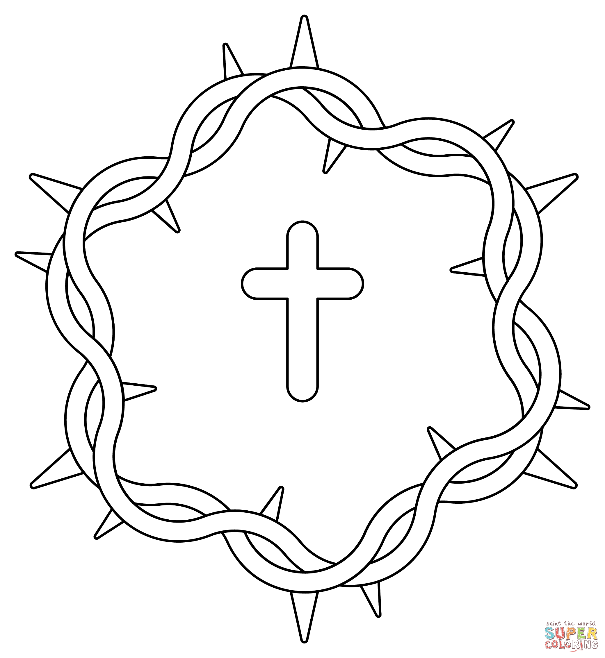 Crown of thorns coloring page free printable coloring pages