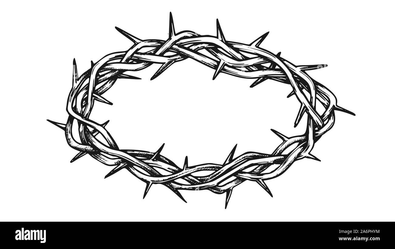 Crown of thorns antique tool for pain retro vector stock vector image art