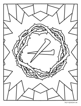 Crown of thorns printable coloring page by the little rose shop tpt