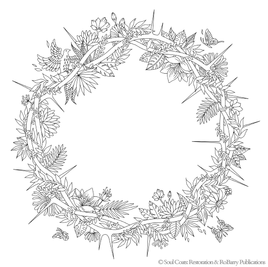 Love and the crown of thorns coloring page free