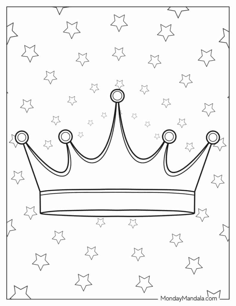 Crown coloring pages free pdf printables