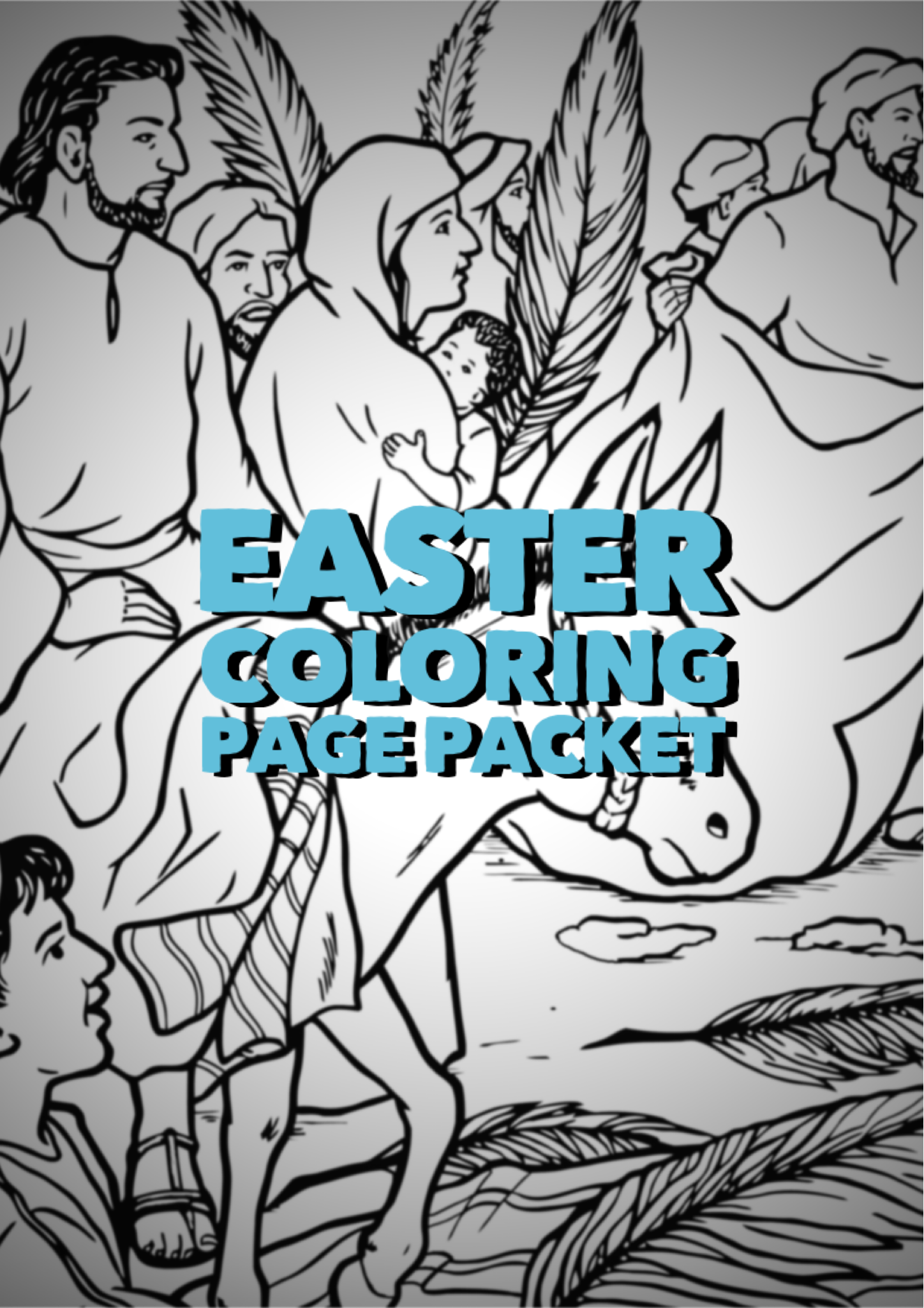 Easter coloring page packet printable pdf download