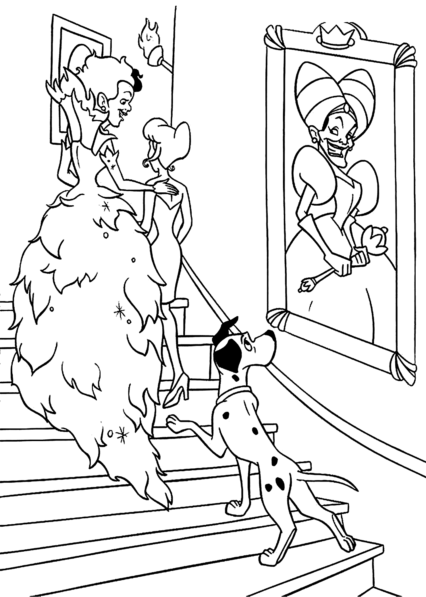 Dalmatians cruella devil coloring pages for kids printable free disney coloring pages cartoon coloring pages coloring pages