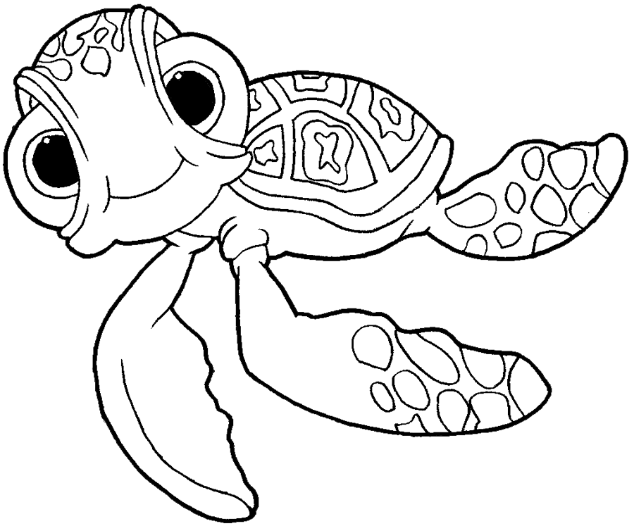 How to draw squirt the turtle from finding nemo with easy step by step drawing tutorial