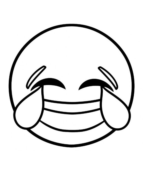 Free easy to print emoji coloring pages