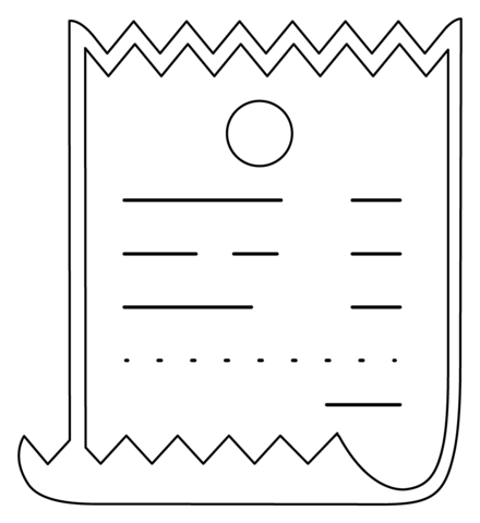 Receipt emoji coloring page free printable coloring pages
