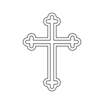 Premium vector coloring page with christian cross for kids