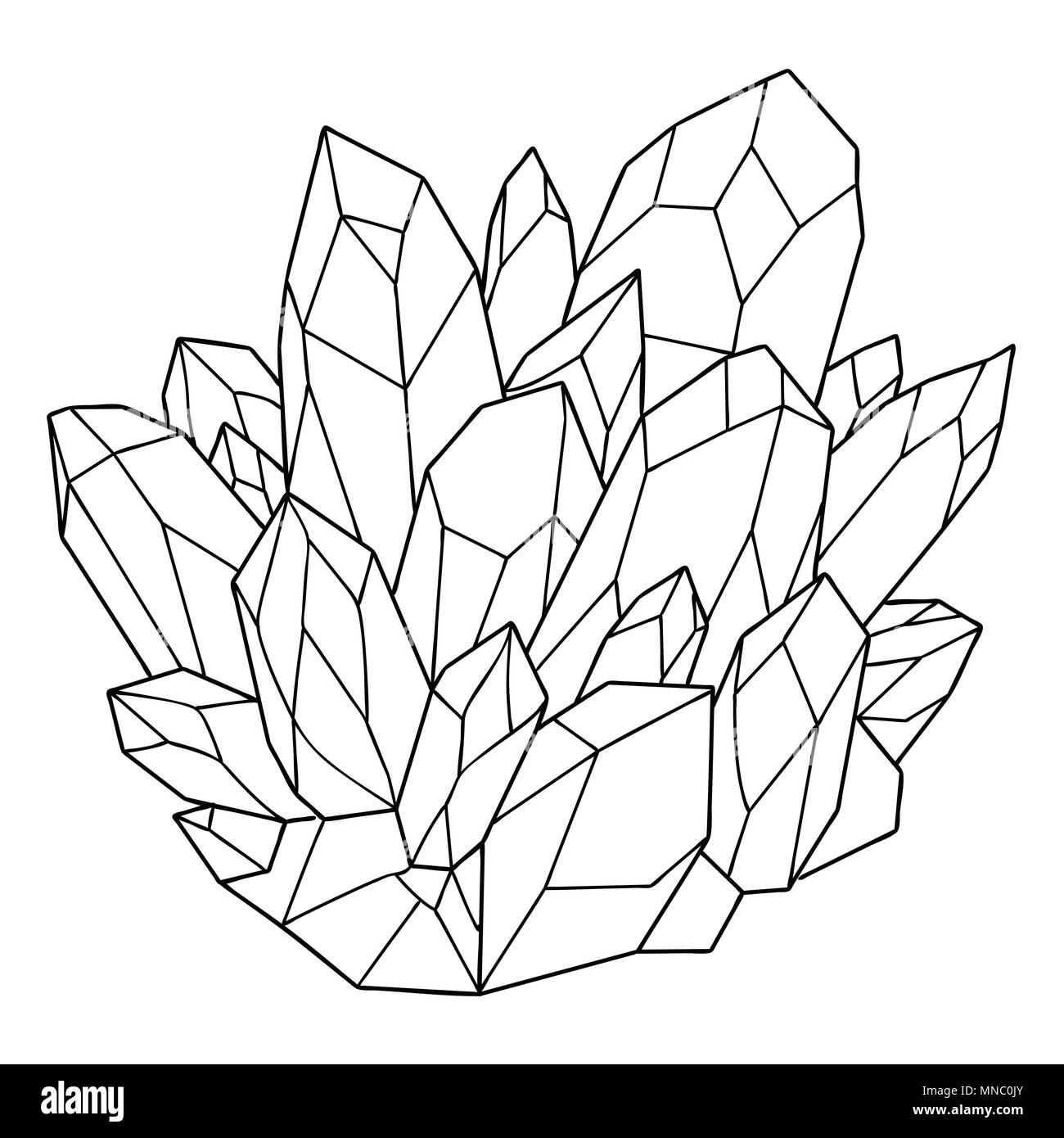 Hand drawn crystal for coloring book page and illustration stock vector stock vector image art