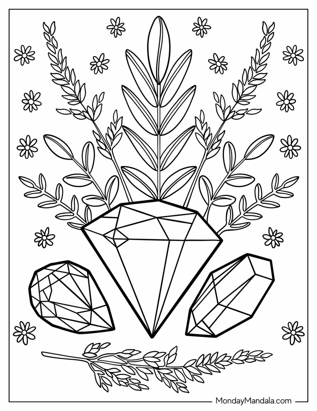 Crystal coloring pages free pdf printables