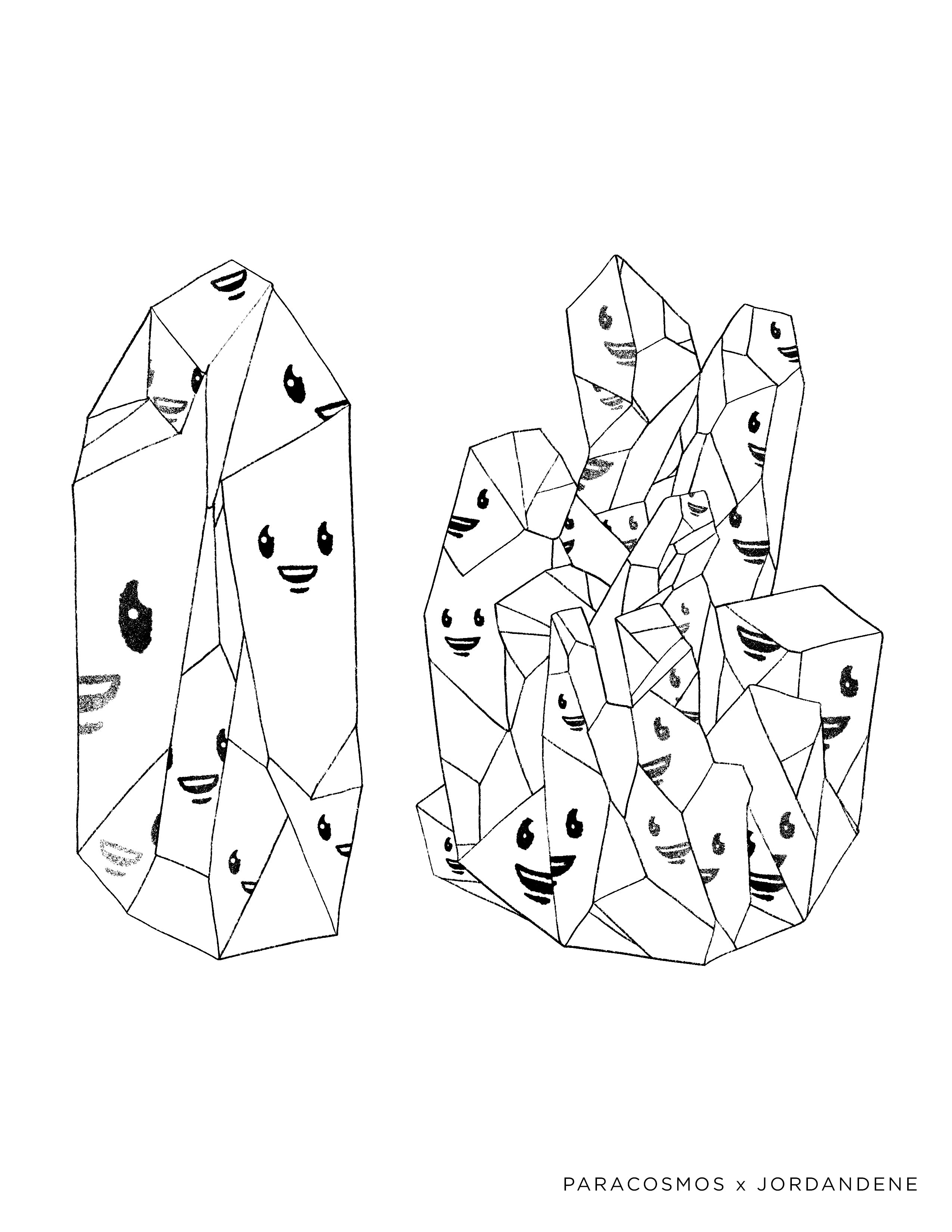 Happy little crystals free coloring page â