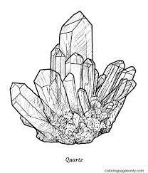 Crystal minerals coloring pages