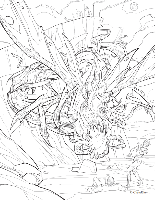 Sam the educational dm on x huntinghorror coloring page from the callof cthulhu book by chaosium greatoldones nyarlathotep outergods spetersensfieldguide lovecraft fantasy horror httpstcoemyrodh x