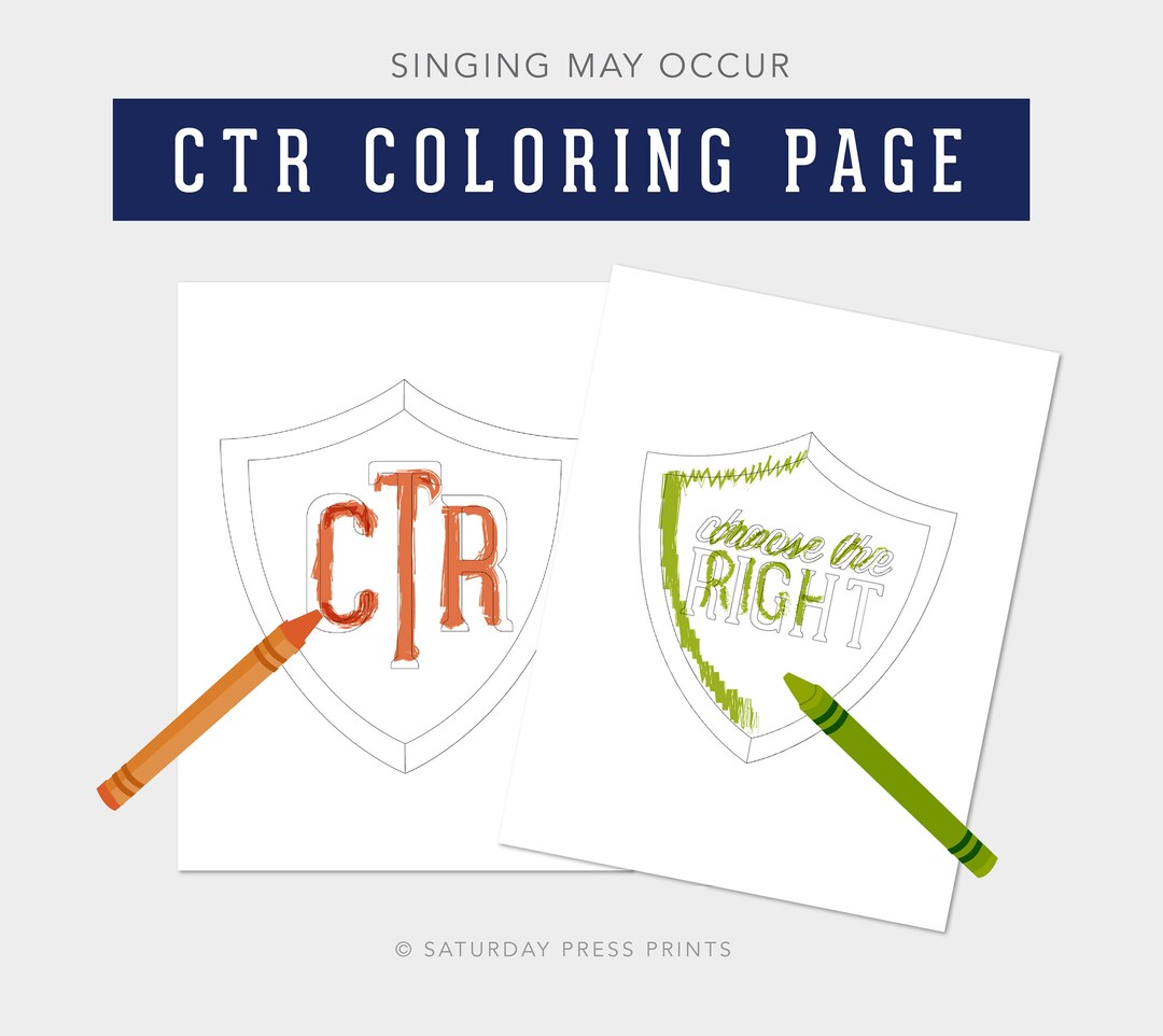 Lds coloring pages choose the right coloring page ctr shield lesson helps activity primary sharing time printables