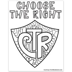 Choose the right ctr shield coloring page