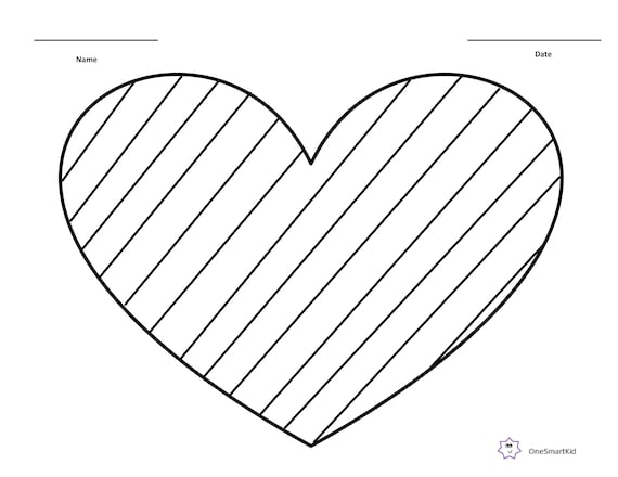 Pãgina para colorear de corazãn grande a rayas del dãa de san valentãn