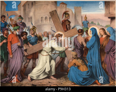 Via crucis cuarta taciãn jãºs encuentra a su santãsima madre dibujo por pascual edicion barsal â fotografãa de stock