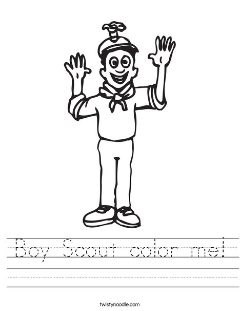 Boy scout color me worksheet
