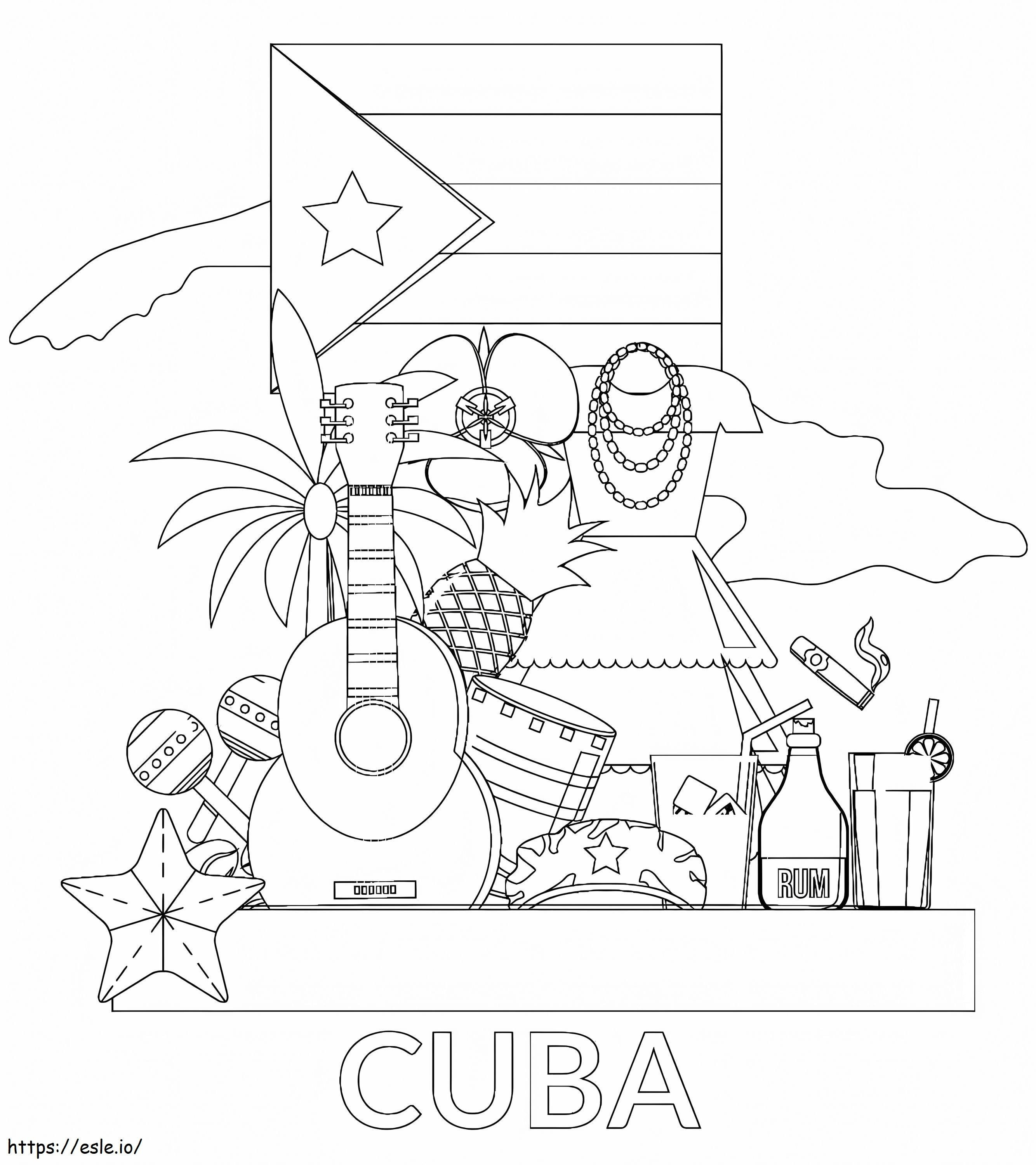Free printable cuba coloring page