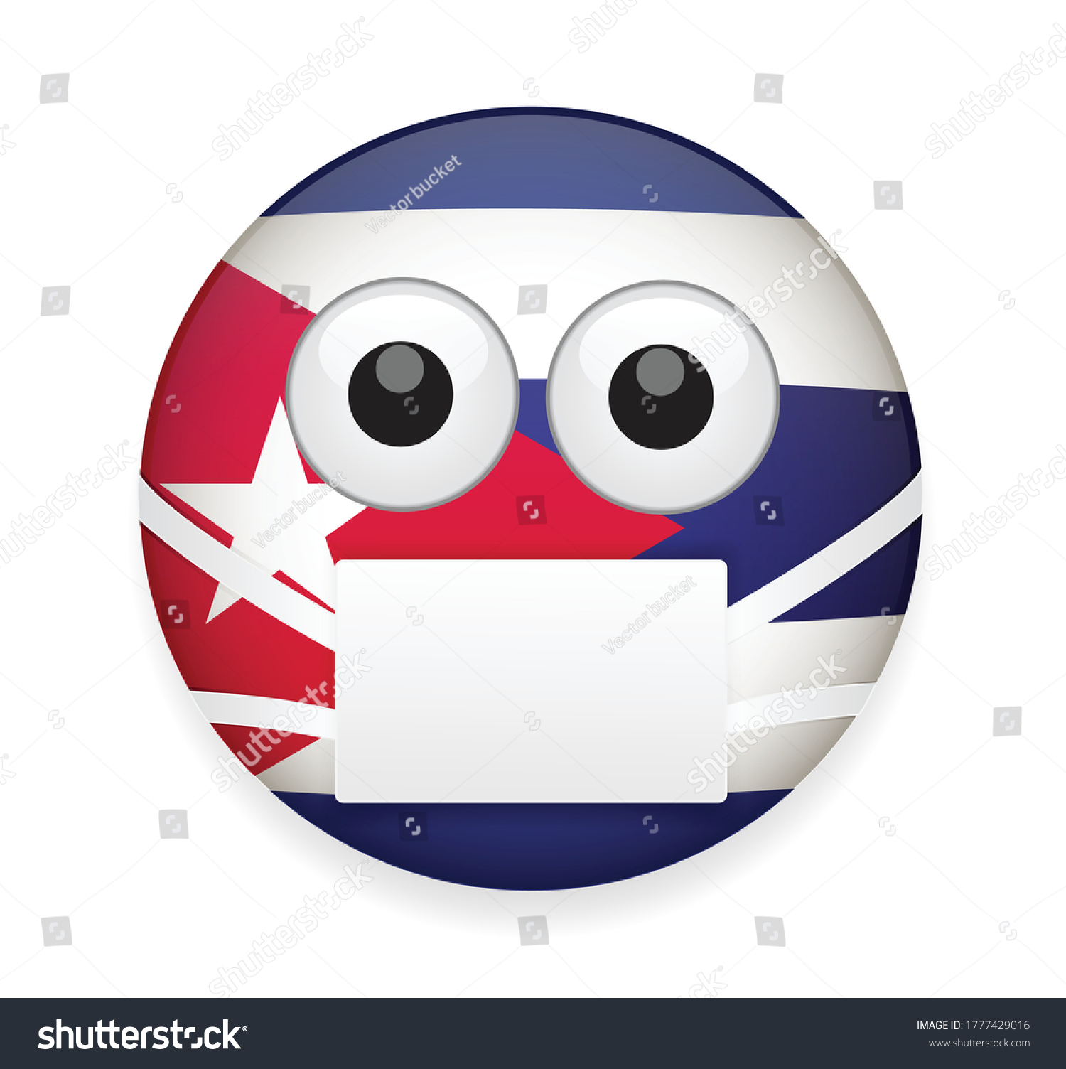 Cuba flag face medical mask vector stock vector royalty free