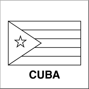 Clip art flags cuba bw i