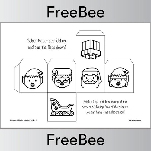Free cube paper christmas decoration templates by