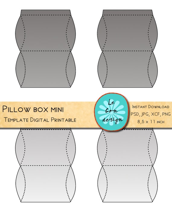 Pillow box template printable diy folding sheet jpg psd gimppng for easy making a personal gift box download now