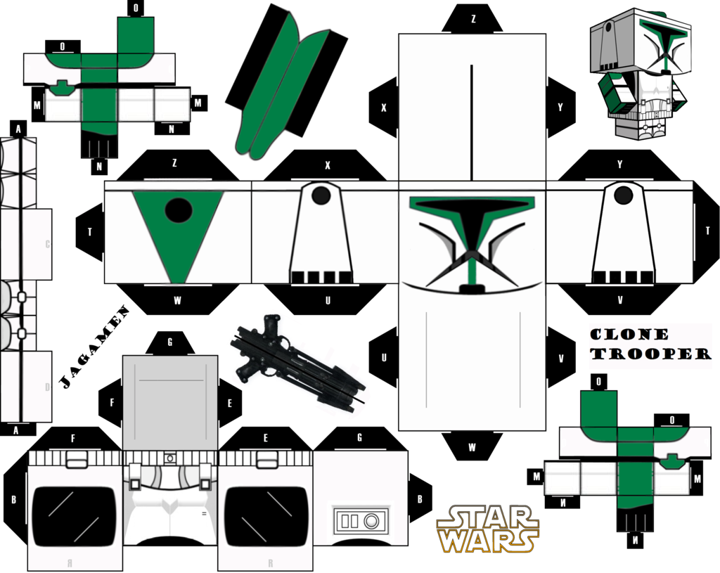 Clone trooper cubeecraft by jagamen on deviantart clone trooper star wars crafts star wars diy