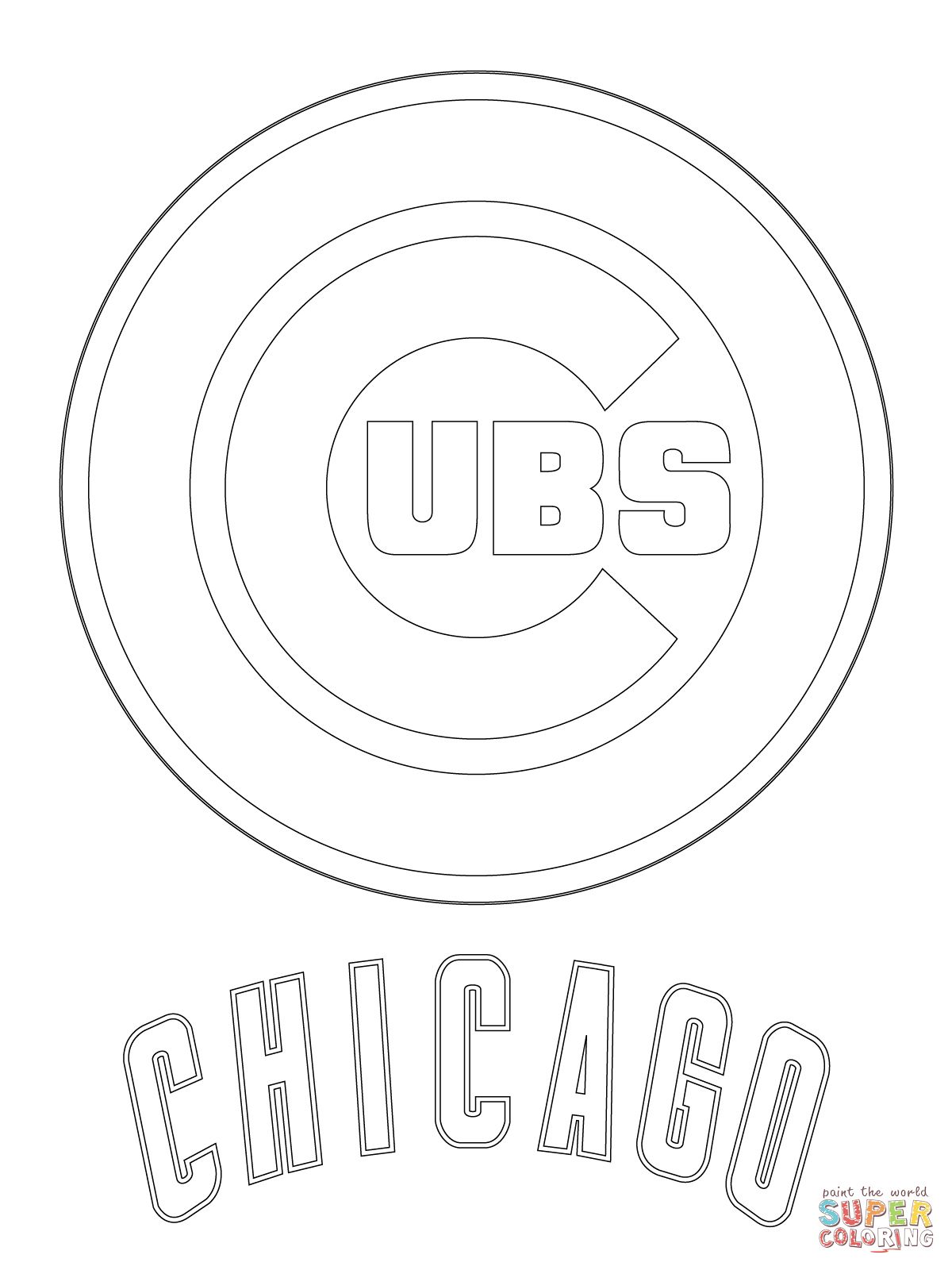 Chicago cubs logo super coloring baseball coloring pages chicago cubs sports coloring pages