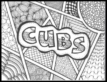Chicago cubs zentanglecoloring page