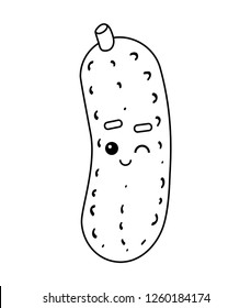 Coloring book children cucumber cute face stock vector royalty free