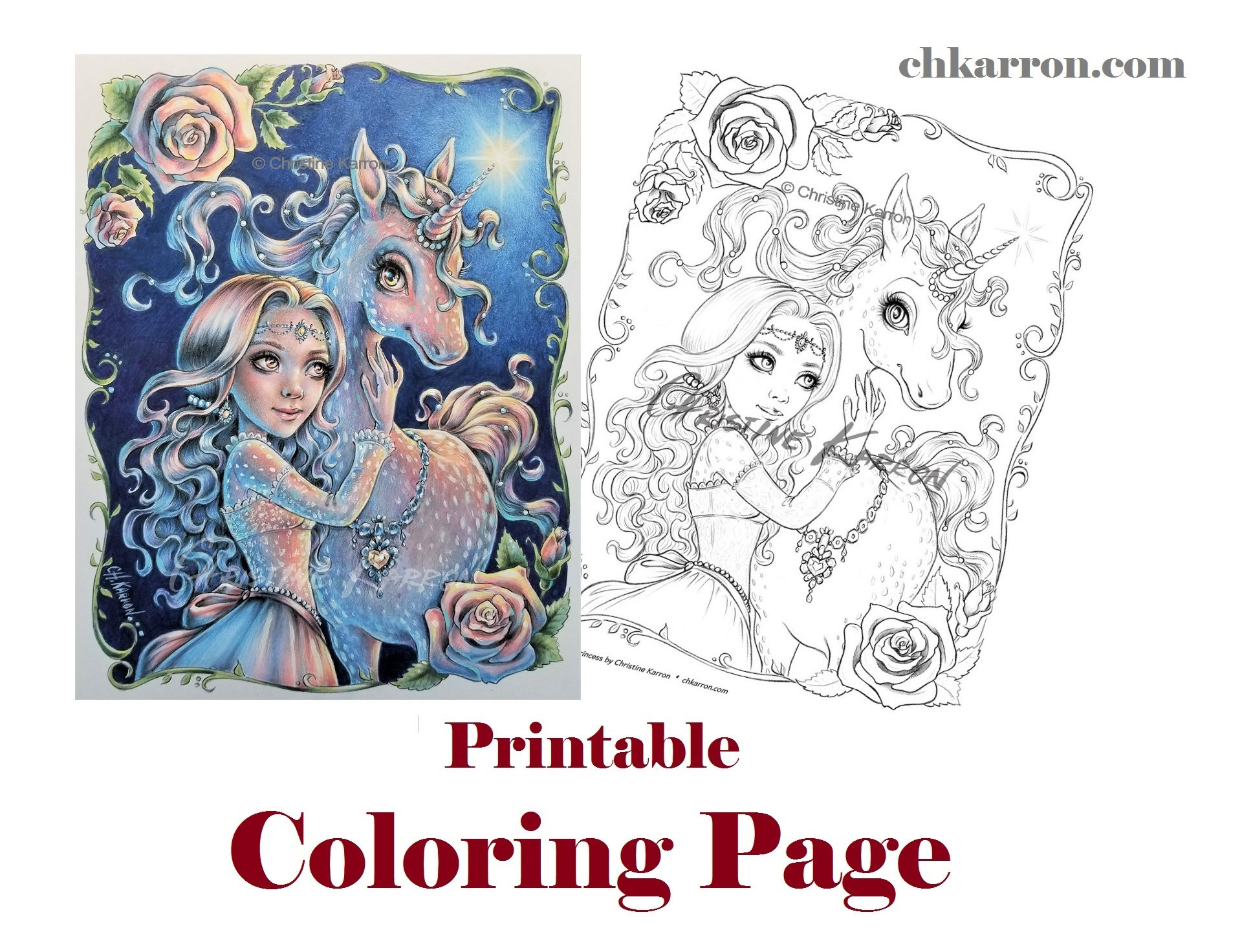 Pãgina para colorear ilustraciãn de la princesa unicornio