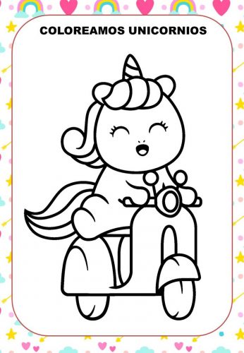 Bonito cuaderno para colorear unicornios