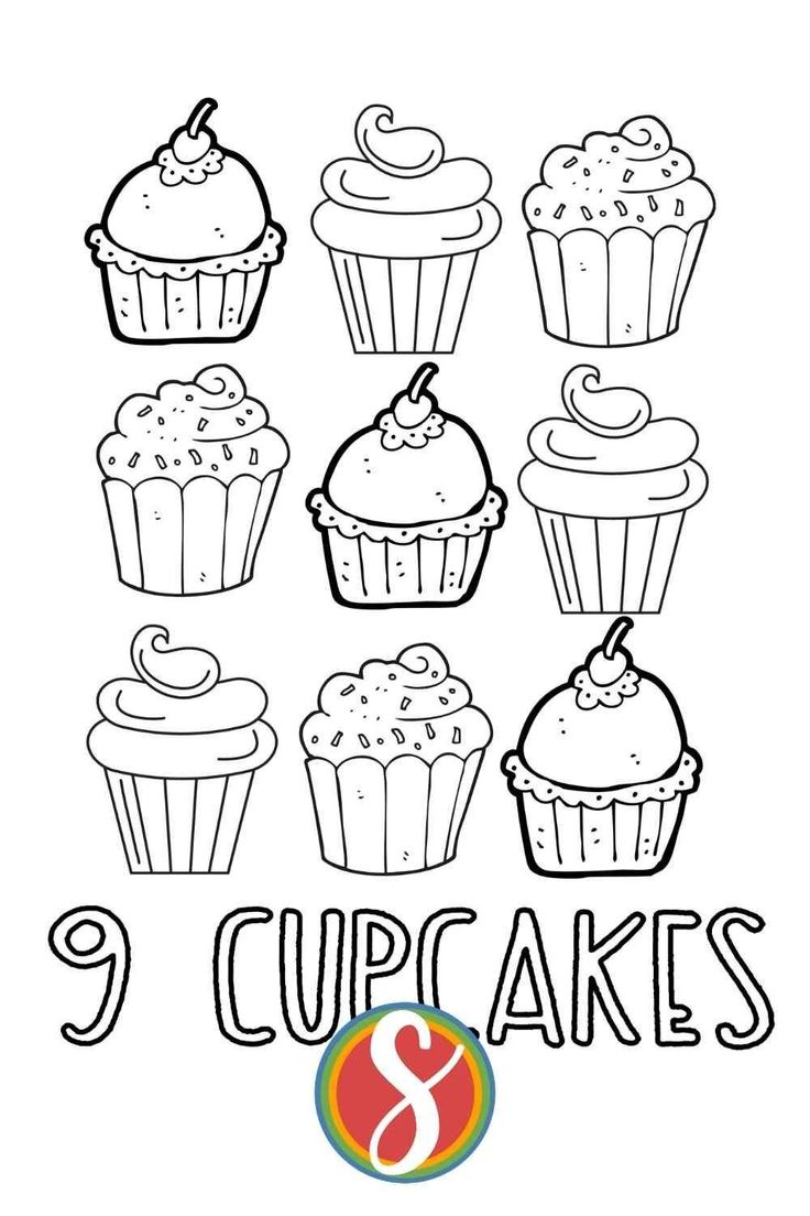 Free printable cupcake coloring pages â stevie doodles free printable coloring paâ cupcake coloring pages birthday coloring pages happy birthday coloring pages