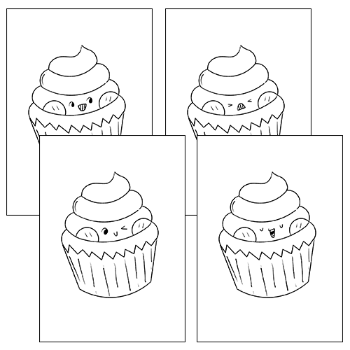 Cupcake coloring bundle bakery coloring pages cake color by number dot to dot made by teachers
