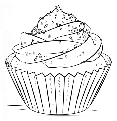 Cupcake coloring page free printable coloring pages