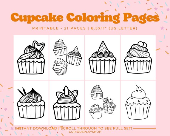 Cupcake coloring pages printable coloring pages cupcake coloring book printable activity for toddlerskids