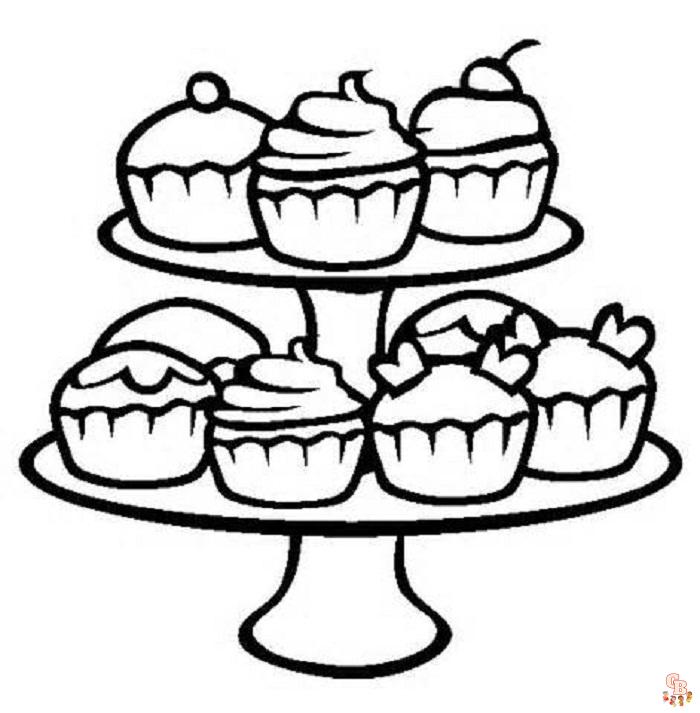 Cupcake coloring pages